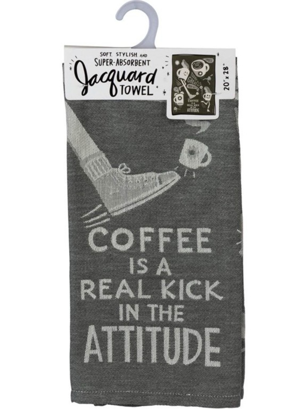 Primitives by Kathy Gray Jacquard 'Coffee Is A Real Kick In The Attitude' Towel